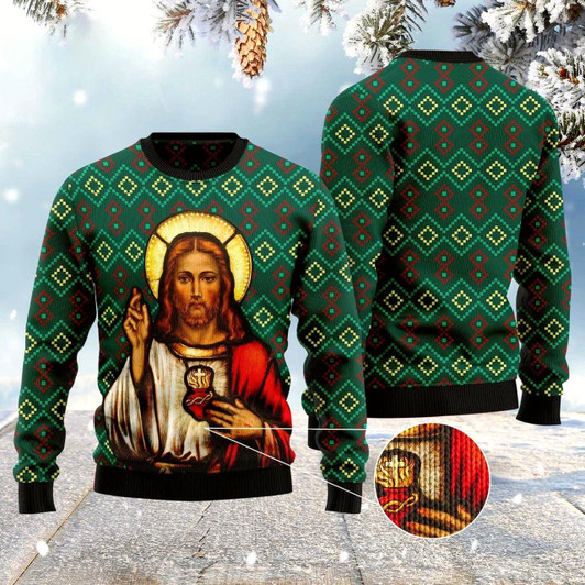 Goofygearprints Jesus Ugly Christmas Sweater, Funny Xmas Sweater, Sweater Xmas