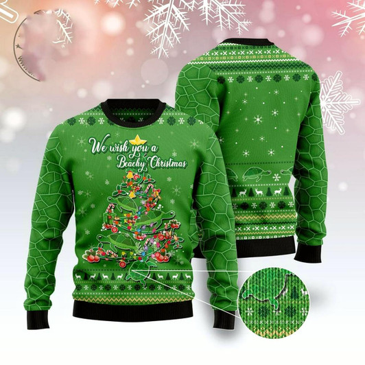 Goofygearprints Xmas Tree Sweater, Turtle Christmas Tree Ugly Christmas Sweater, Funny Xmas Sweater