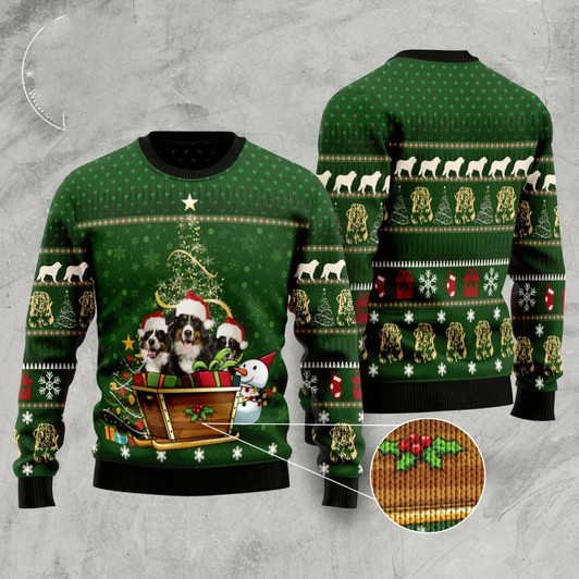 Goofygearprints Dog Xmas Sweater, Bernese Mountain Dog Group Xmas Ugly Christmas Sweater, Funny Xmas Sweater