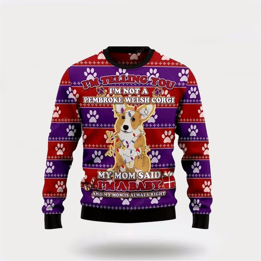 Goofygearprints Pet Dog Sweater, Corgi DogUgly Christmas Sweater, Gift For Dog Love, Winter Fashion