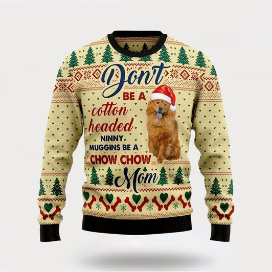 Goofygearprints Pet Dog Sweater, Chow Chow MomUgly Christmas Sweater, Gift For Dog Love, Winter Fashion
