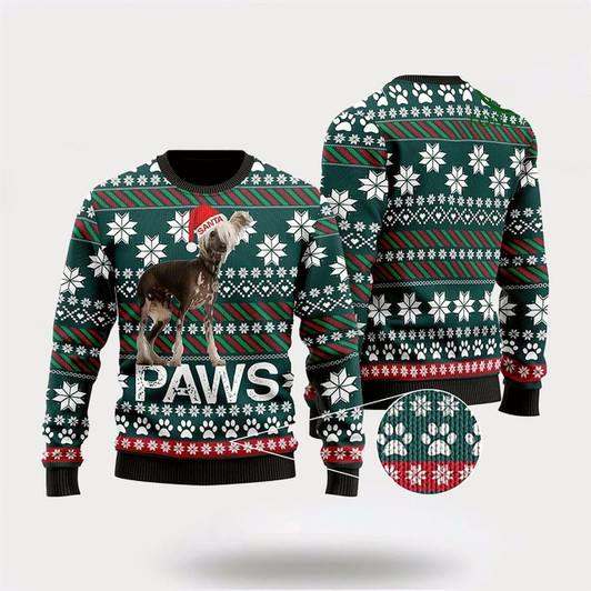 Goofygearprints Pet Dog Sweater, Chinese Crested Santa PrintedUgly Christmas Sweater, Gift For Dog Love, Winter Fashion