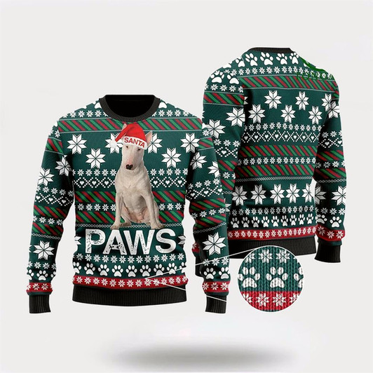 Goofygearprints Pet Dog Sweater, Bull Terrier Santa PrintedUgly Christmas Sweater, Gift For Dog Love, Winter Fashion