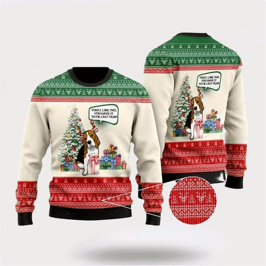 Goofygearprints Pet Dog Sweater, Beagle DogUgly Christmas Sweater, Gift For Dog Love, Winter Fashion