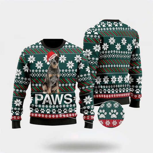 Goofygearprints Pet Dog Sweater, Australian Cattle Dog Santa PrintedUgly Christmas Sweater, Gift For Dog Love, Winter Fashion