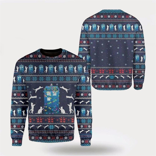 Goofygearprints Pet Cat Sweater, Cat Jumper Ugly Christmas Sweater, Gift For Cat Love, Cat Crewneck Sweater, Winter Fashion
