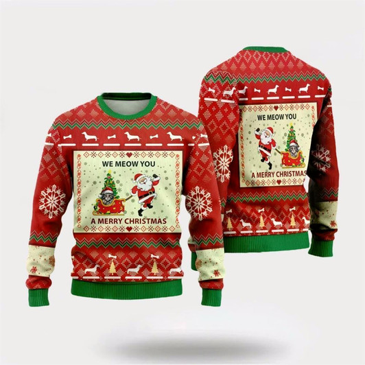 Goofygearprints Pet Cat Sweater, American Curls Ugly Christmas Sweater, Gift For Cat Love, Cat Crewneck Sweater, Winter Fashion