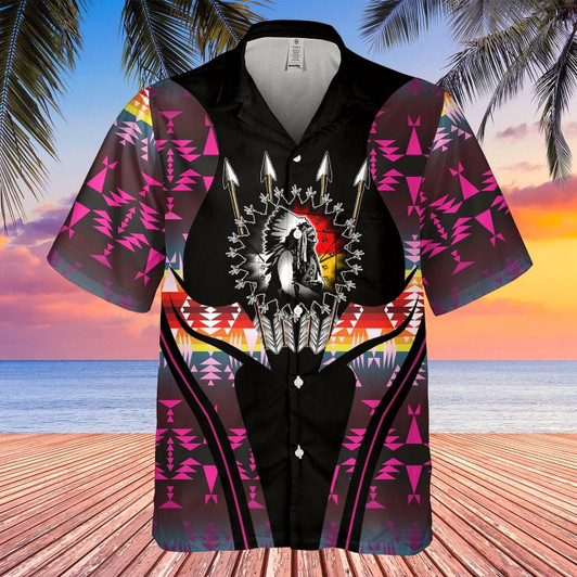 Goofygearprints Native American Hawaiian Shirt, Star Dance Hawaiian Shirt, Native American Chief Shirt, Native Pattern Shirt