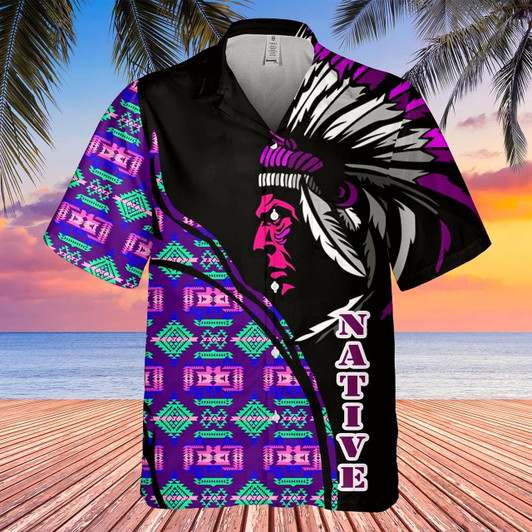 Goofygearprints Native American Hawaiian Shirt, Sacred Circle Hawaiian Shirt, Native American Chief Shirt, Native Pattern Shirt