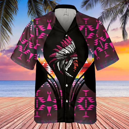 Goofygearprints Native American Hawaiian Shirt, Native American Chief Hawaiian Hawaiian Shirt, Native American Chief Shirt, Native Pattern Shirt
