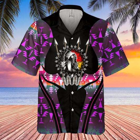 Goofygearprints Native American Hawaiian Shirt, Circle Of Courage Hawaiian Shirt, Native American Chief Shirt, Native Pattern Shirt