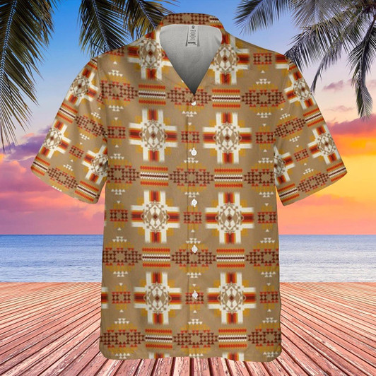 Goofygearprints Native American Hawaiian Shirt, Horizon Pattern Hawaiian Shirt, Native Pattern Shirt