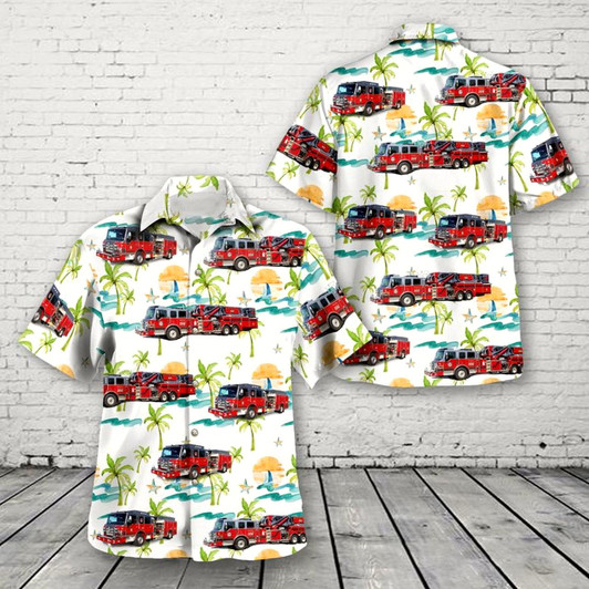 Goofygearprints Texas Hawaiian Shirt, Lewisville, Texas, Lewisville Fire Department Hawaiian Shirt, Hawaiian Firefighter Shirts