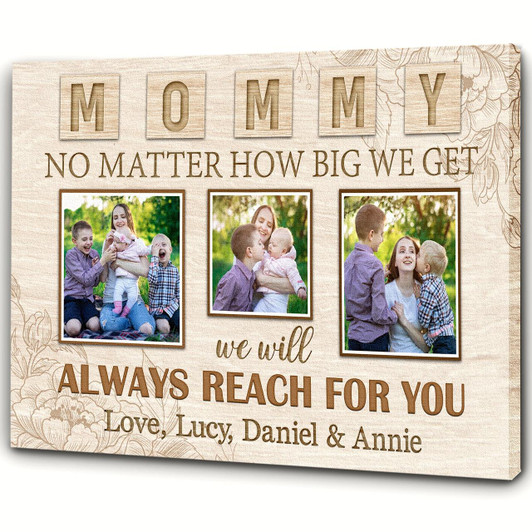 Personalized Mom Canvas Mommy Photo Collage Mother'S Day Canvas Thoughtful Gift I Love You Mom