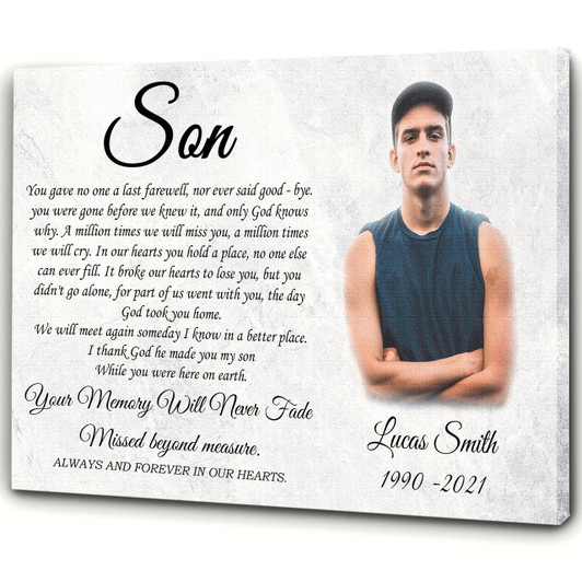Memorial Canvas My Angel Son In Heaven Sympathy Gifts For Loss Of Son In Loving Memory Of Son