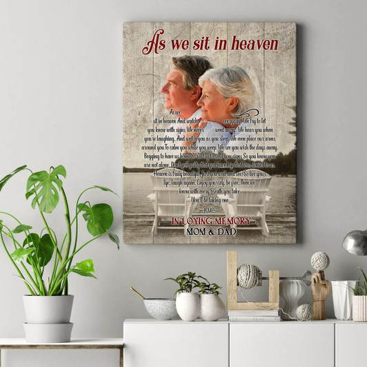 Personalized As We Sit In Heaven Memorial Gift Deepest Sympathy Canvas For Loss Of Loved One