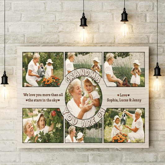 Personalized Grandma You Are #1 Canvas Photo Collage, Mothers'S Day Gift For Grandmother, Christmas