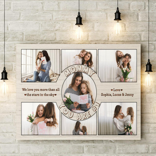 Personalized Mommy You Are #1 Canvas Photo Collage, Mothers'S Day Gift, Mom Birthday Christmas Keepsake