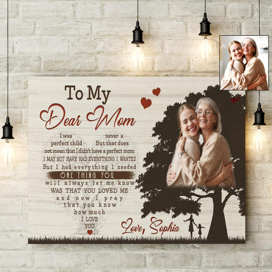 Personalized Mom Canvas To My Dear Mom Mother'S Day Canvas Gift, I Love You Mom Birthday Christmas
