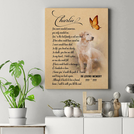 Dog Memorial Canvas In Loving Memory Dog Memorial Gift Sympathy Gift For Loss Of Dog Pet Memorial Gift