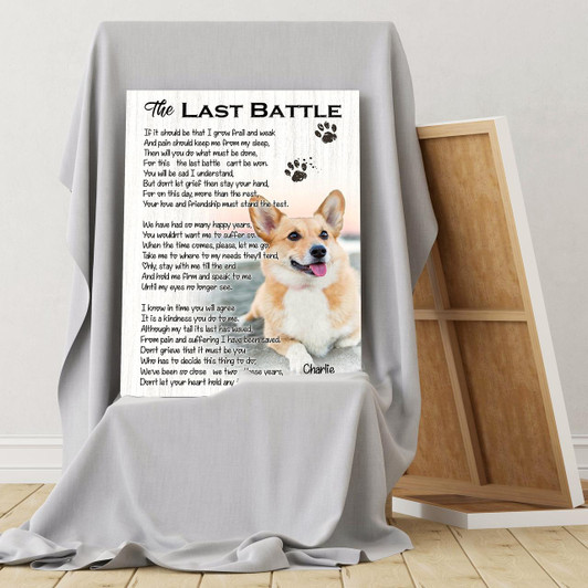 Custom Memorial Pet Canvas Art The Last Battle Dog Memorial Gift, Sympathy Gift For Dog Owner, Loss Dog Gift For Pet Owner, Dog Remembrance Gift