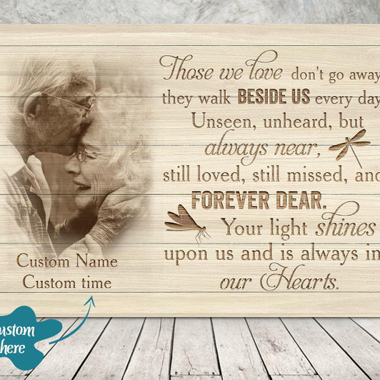 Memorial Canvas Custom Deceased Photo Canvas Memorial Gift Sympathy Gift For Loss Father, Mother, Husband, Wife In Heaven Bereavement Remembrance Canvas For Deceased Loved One