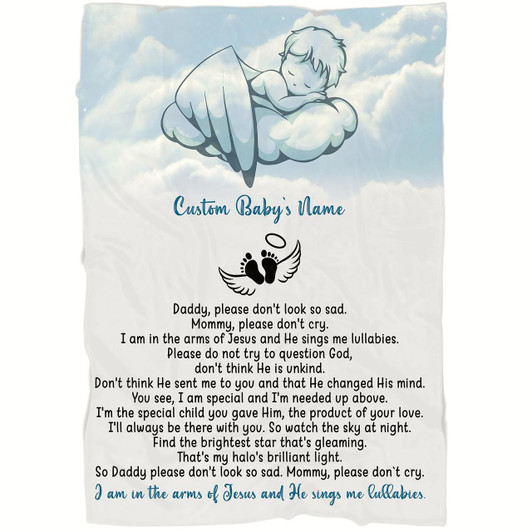 Baby Memorial Blanket Personalized, Sympathy Gifts For Loss Of Baby, Loss Of Child, Child Loss Memorial Gifts