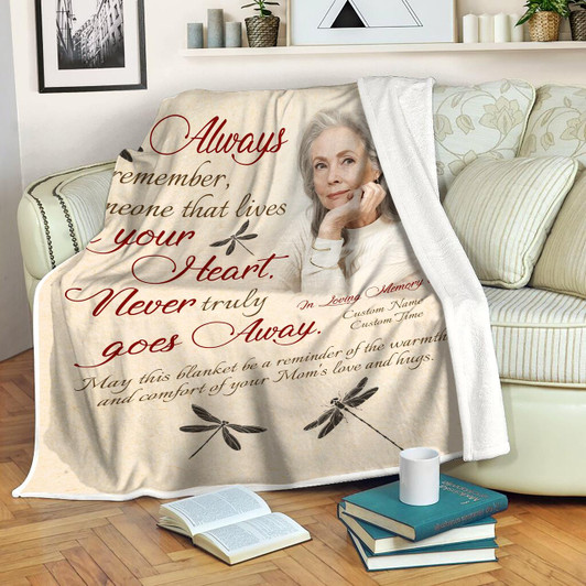 Personalized Memorial Blanket For Loss Of Mom Never Truly Goes Away Blanket Memorial Gift Sympathy Gift For Loss Of Mother Mom In Heaven Mom Remembrance Blanket
