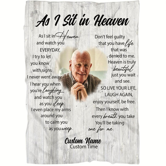 Memorial Blanket For Loss Of Loved One As I Sit In Heaven Blanket Remembrance Gift