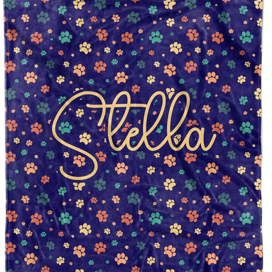 Personalized Custom Dog Name Blankets, Dog Bed Blankets, Dog Blankets For Couch