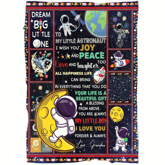 Personalized Grandson Blanket Your Life Is A Beautiful Gift Astronaut Blanket Courage Throw
