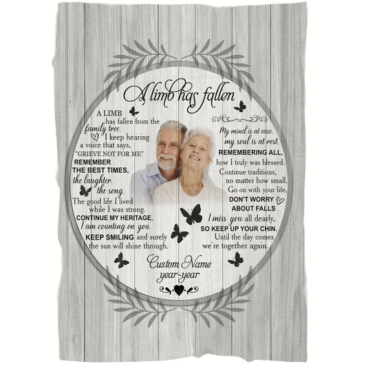Personalized A Limb Has Fallen Memorial Blanket Remembrance Blanket, Sympathy Blanket Style 1