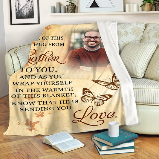 Personalized Brother Memorial Blanket Hug From Brother In Heaven Butterfly Blanket Memorial Sympathy Gift For Loss Of Brother In Loving Memory Of Brother In Heaven