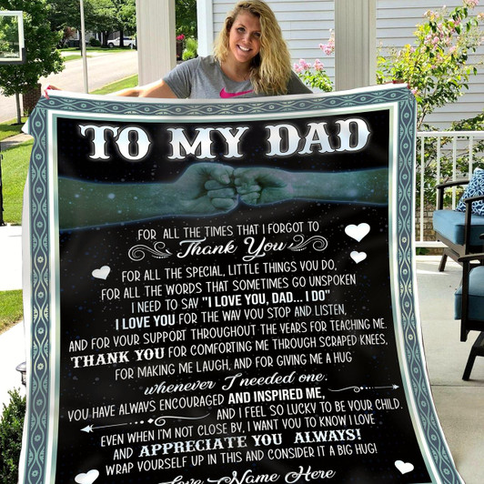 Personalized Blanket To My Dad Thoughtful Blanket Dad Gift For Father'S Day Dad Birthday Gift Christmas Present For Father Gift For Dad From Daughter Son