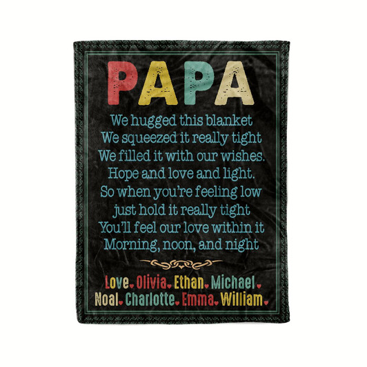 Personalized Blanket For Papa Gift Ideas For Dad Custom Name Blanket