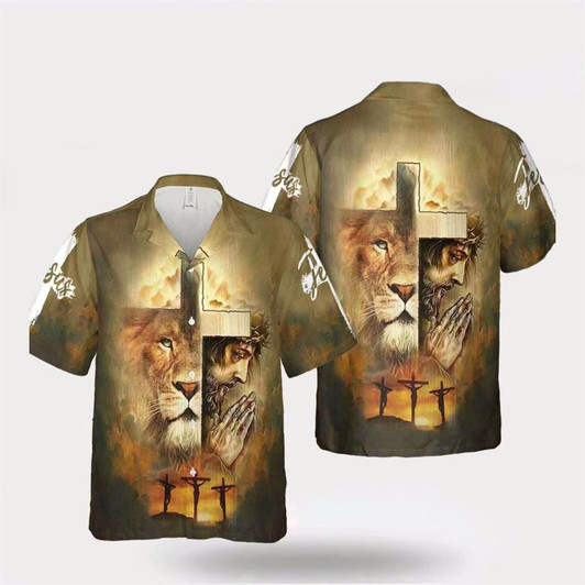 Goofygearprints Christian Hawaiian Shirt, Lion Jesus Faith Hawaiian Shirt, Christian Aloha Shirt