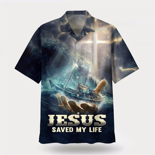 Goofygearprints Christian Hawaiian Shirt, Jesus Saved My Life 2 Hawaiian Shirts, Christian Aloha Shirt