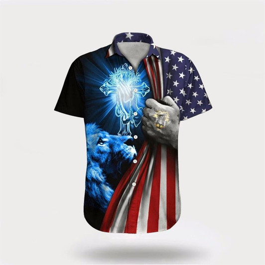 Goofygearprints Christian Hawaiian Shirt, Jesus Hawaiian Shirt Cross Mix Flag, Christian Aloha Shirt