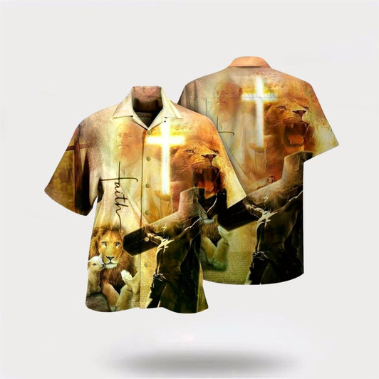 Goofygearprints Christian Hawaiian Shirt, Jesus Faith Hope Love Hawaiian Shirt, Christian Aloha Shirt
