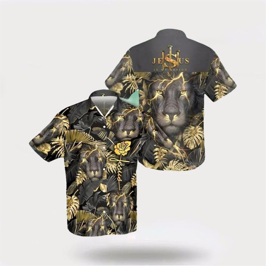 Goofygearprints Christian Hawaiian Shirt, Jesus And Lion Aloha Hawaiian Shirt, Christian Aloha Shirt