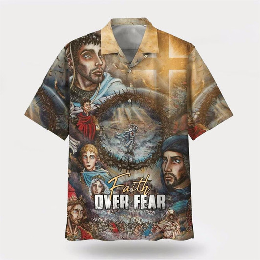Goofygearprints Christian Hawaiian Shirt, Faith Over Fear Hawaiian Shirt, Christian Aloha Shirt