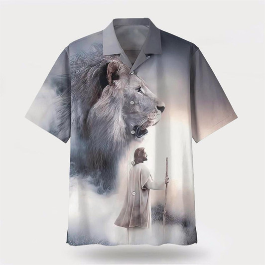 Goofygearprints Christian Hawaiian Shirt, Christian Jesus Lion Hawaiian Shirt, Christian Aloha Shirt