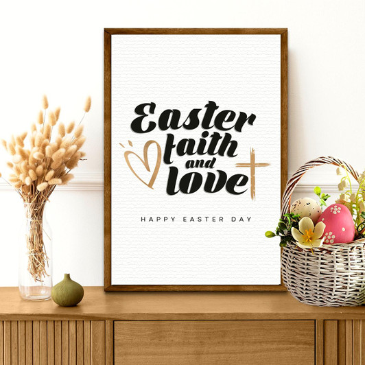 Easter Faith And Love Canvas Art Religious Easter Wall Decor Celebrating Unwavering Faith And Christ’s Love