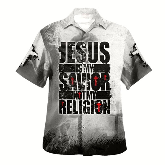 Goofygearprints Jesus Is My Savior Not My Religions Hawaiian Shirt For Men, Christian Hawaiian Shirt, Gift For Christian