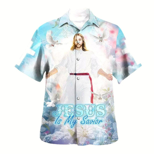 Goofygearprints Jesus Is My Savior Christ Open Arms Hawaiian Shirt For Men, Christian Hawaiian Shirt, Gift For Christian