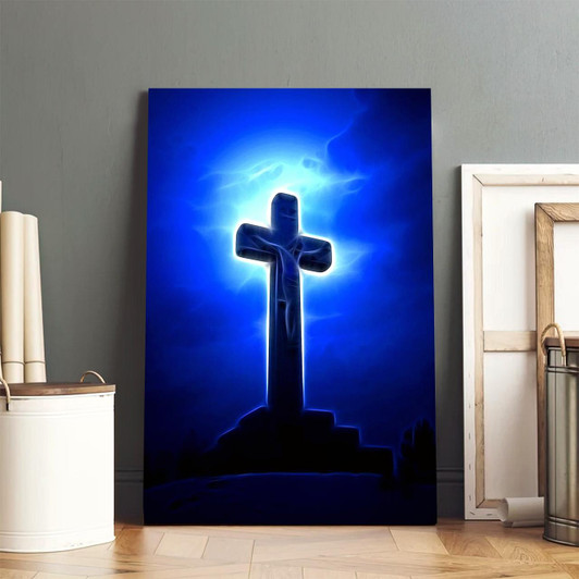 Dramatic Jesus Crucifixion Canvas Art Powerful Christian Easter Wall Decor Illustrating Christ’s Passion