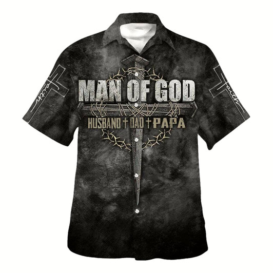 Goofygearprints Father'S Day Man Of God Husband Dad Papa Hawaiian Shirt For Men, Christian Hawaiian Shirt, Gift For Christian