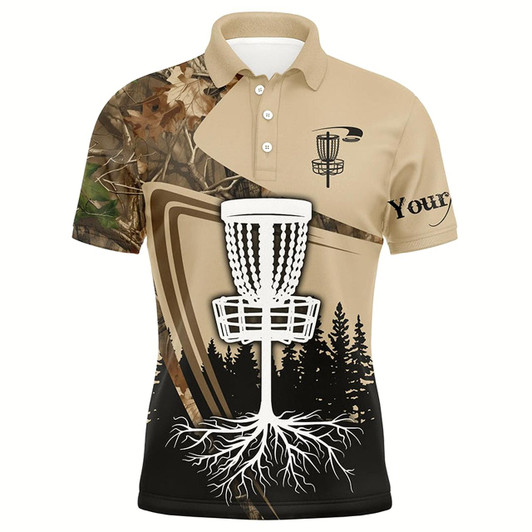 Goofygearprints Disc Golf Polo Shirt For Men Custom Camouflage Disc Golf Basket, Disc Golf Jerseys