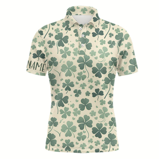 Goofygearprints Green Clover St Patrick Day Mens Golf Polo Shirts Custom Golf Shirts For Men Golf Gifts
