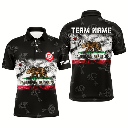 Goofygearprints Personalized Archery California Flag Polo Shirts For Men Custom Patriotic Team Archery Jerseys